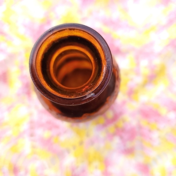 Old Lysol Glass Bottle Amber Brown 4 Inches Tall - Picture 4 of 8